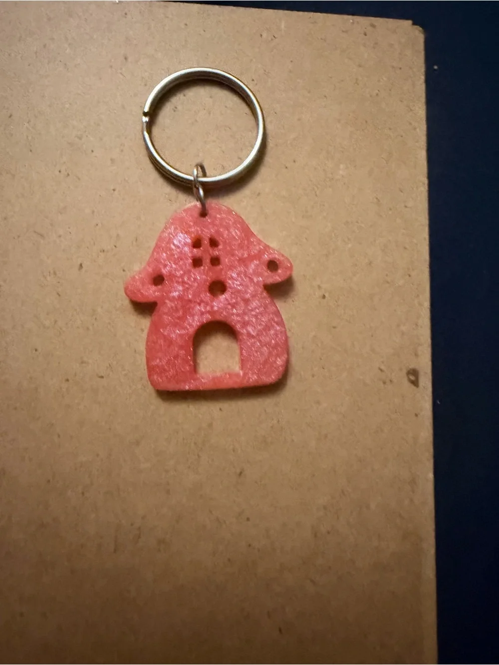 Handmade Red House Keychain